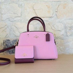 Coach colorblock mini Lillie carry all leather bag satchel&wallet NWT Authentic
